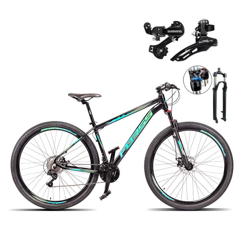 Bicicleta Forss 6.0 21v Aro 29 2024 Azul Preto