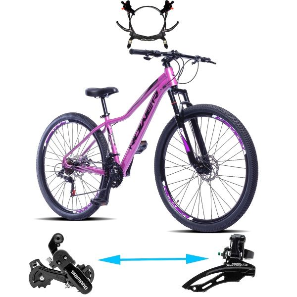 Bicicleta Rower Queen 24v Hidraulica Aro 29 Violeta