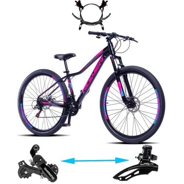 Bicicleta Rower Queen 24v Hidraulica Aro 29 Violeta Preto
